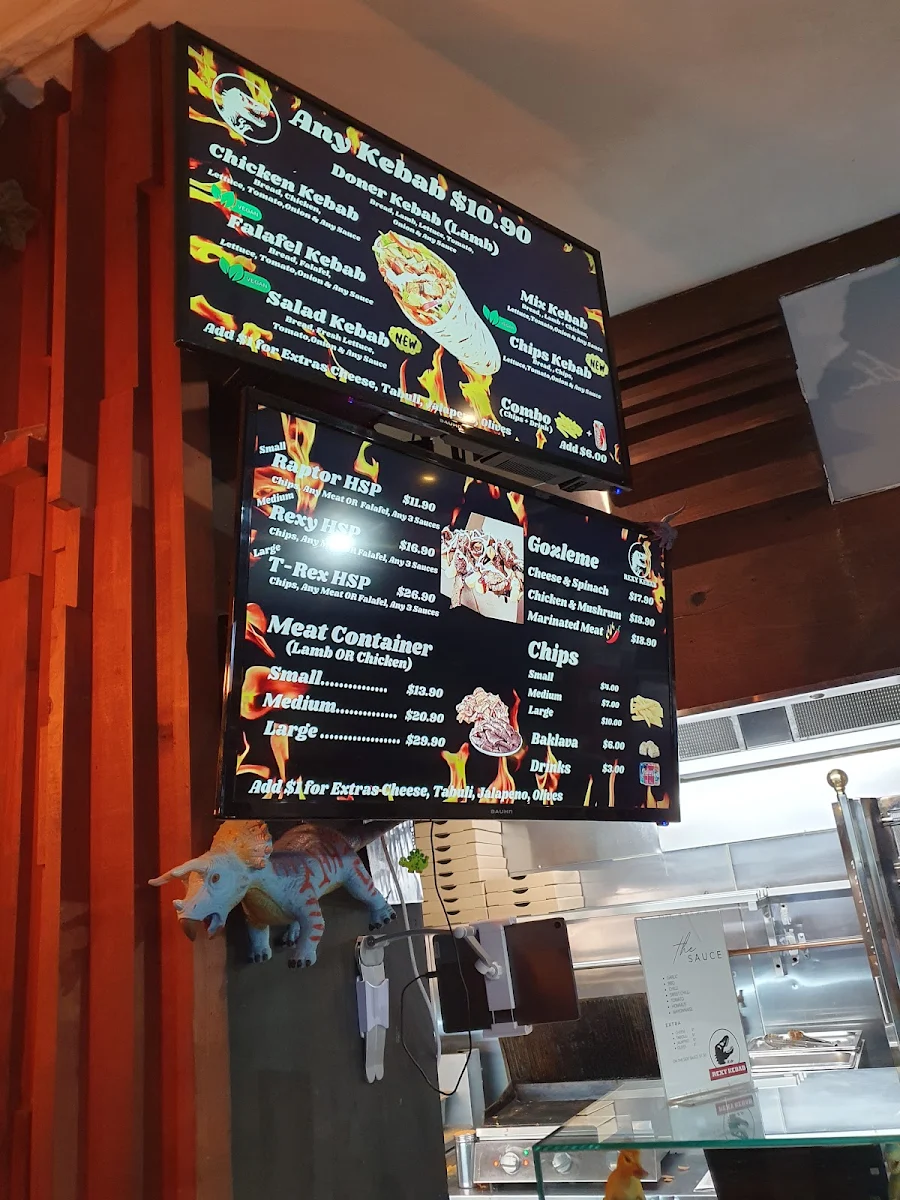 Menu, Rexy Kebab (Brunswick)