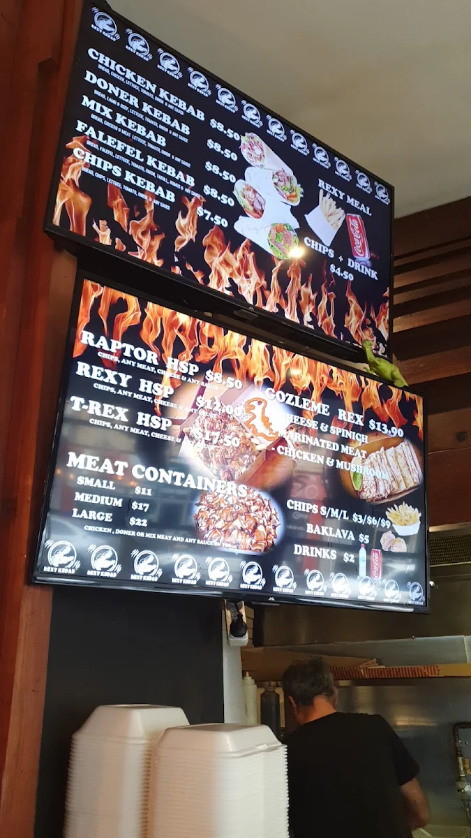 Menu, Rexy Kebab (Brunswick)