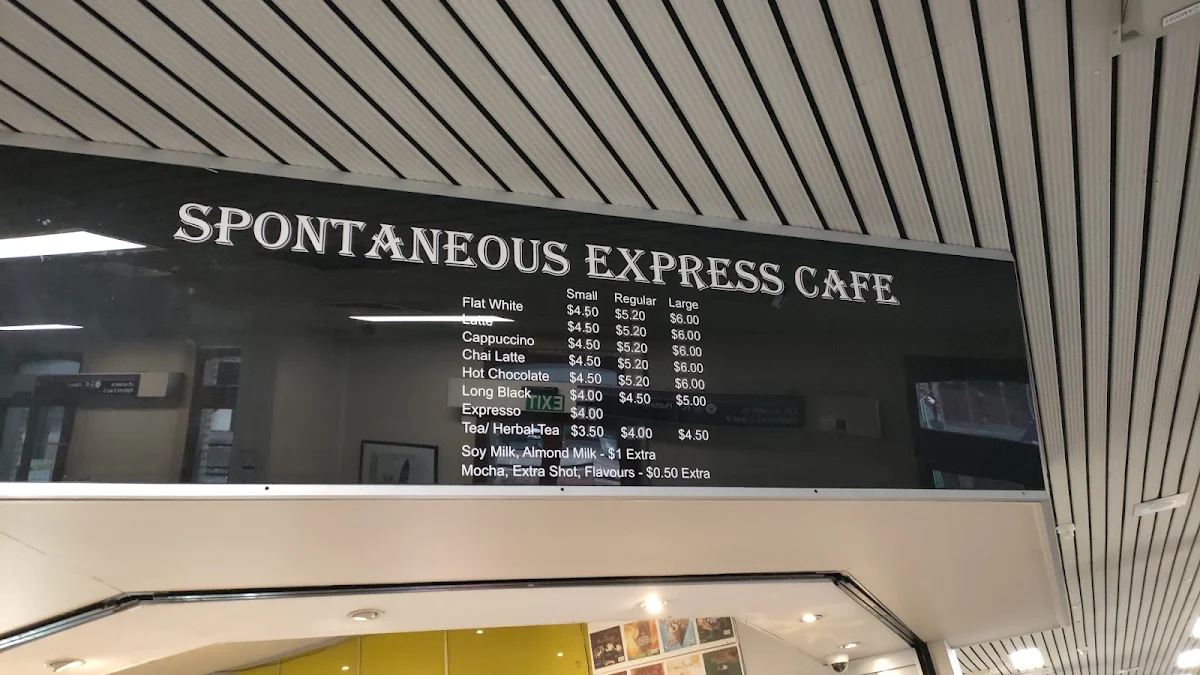 Menu, Spontaneous Express Cafe