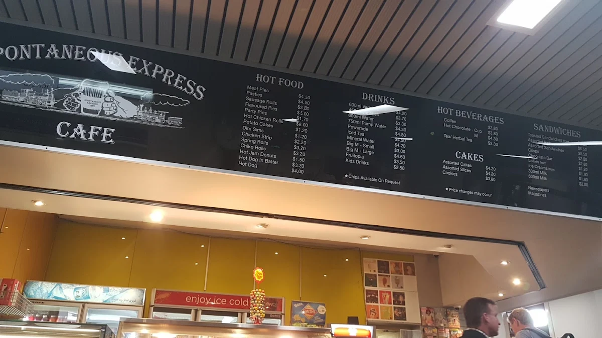 Menu, Spontaneous Express Cafe