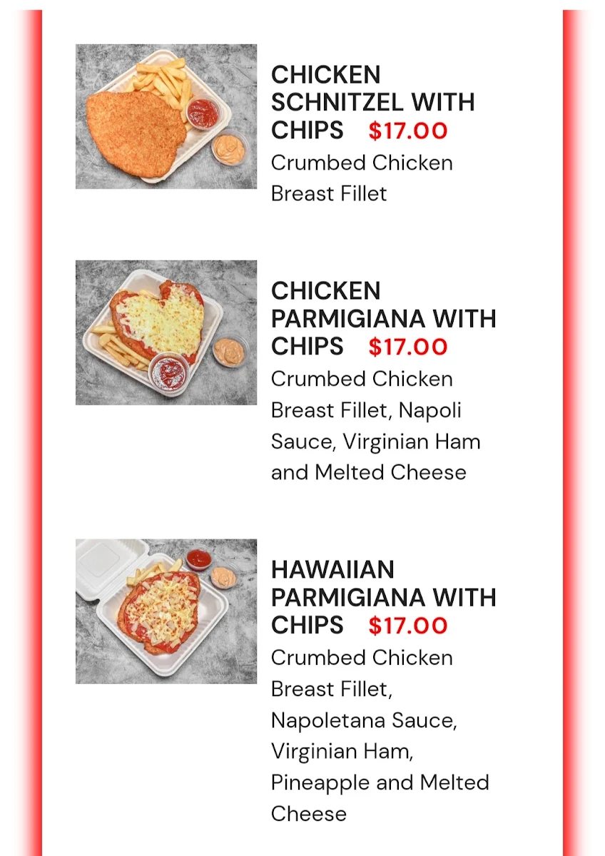 Menu, Parma N Beyond