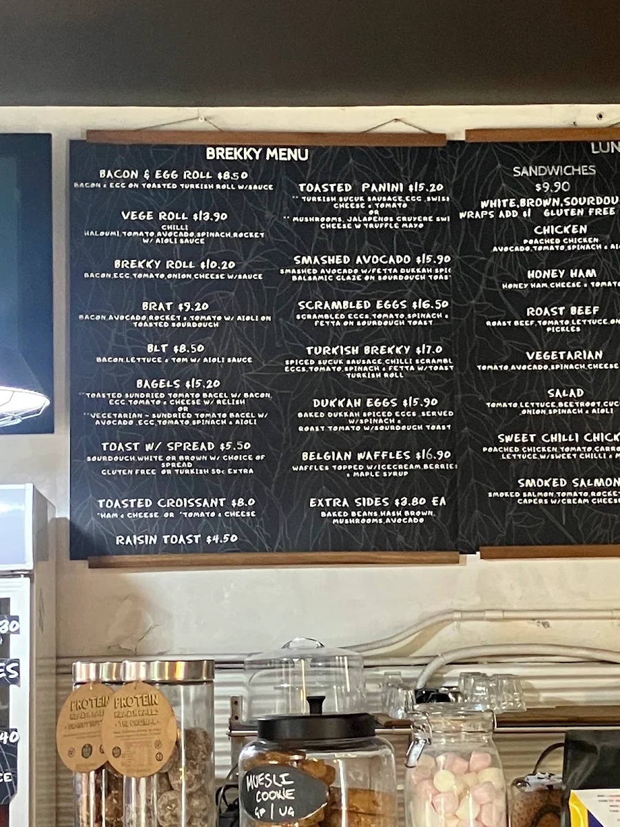 Menu, Cafe Abercrombie Darlington