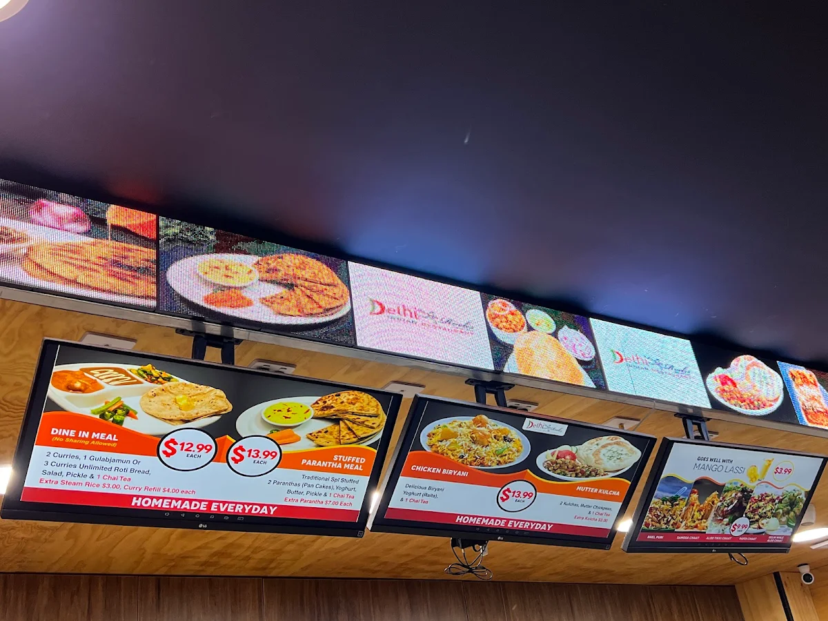 Menu, Delhi Rocks (Preston)