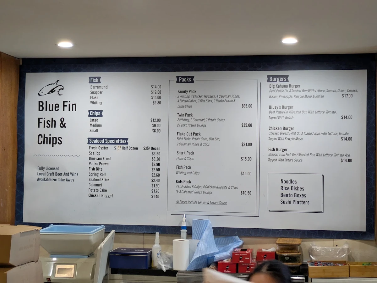 Menu, Blue Fin Blairgowrie