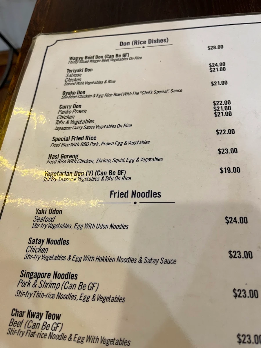 Menu, Blue Fin Blairgowrie