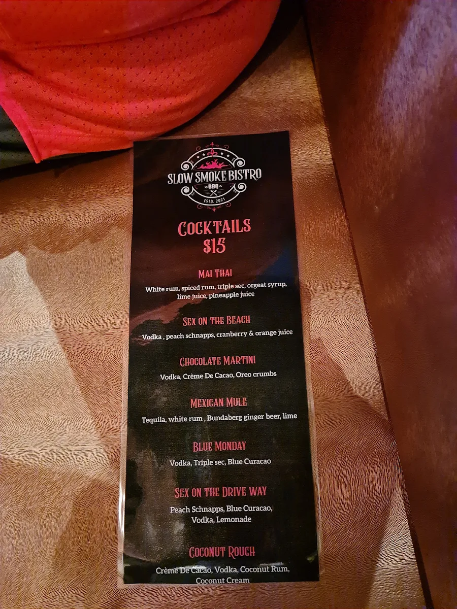 Menu, Slow Smoke Bistro