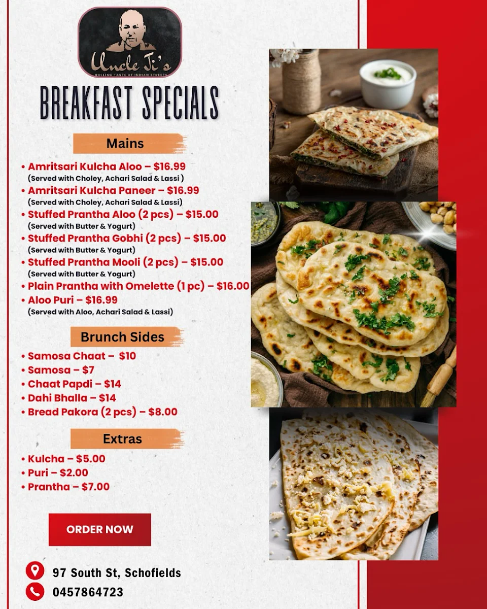 Menu, Uncle Jis Schofields