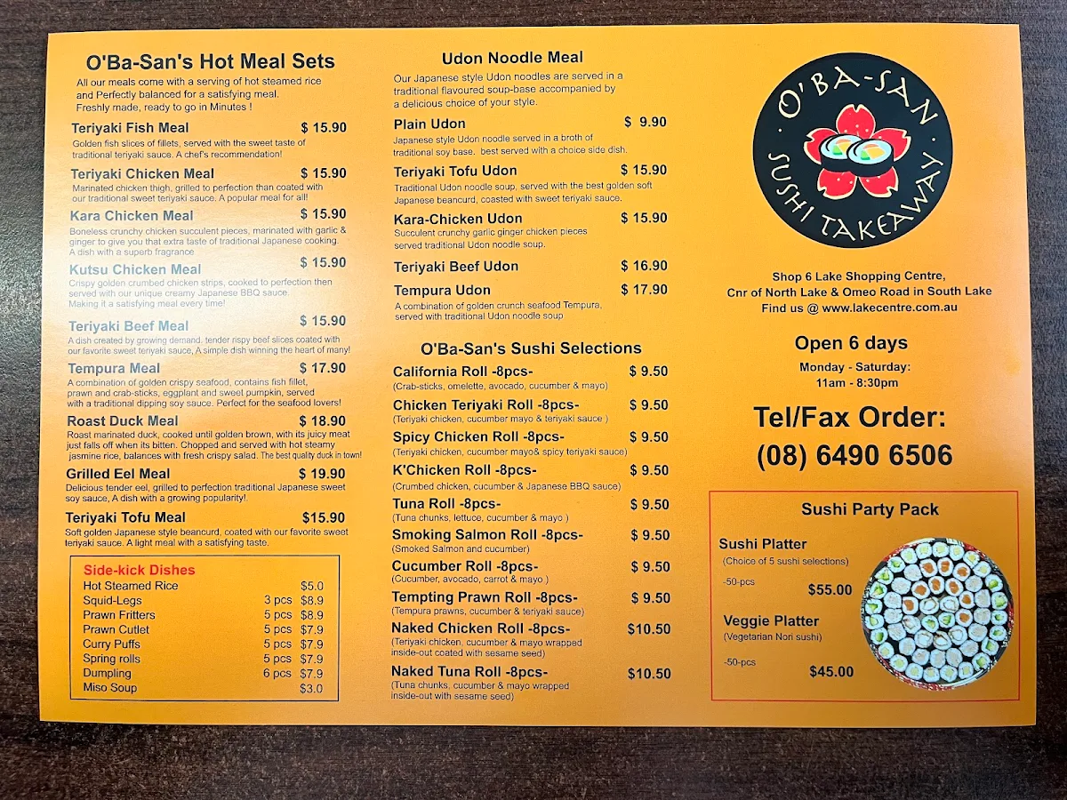 Menu, Noodlers Noodle Bar