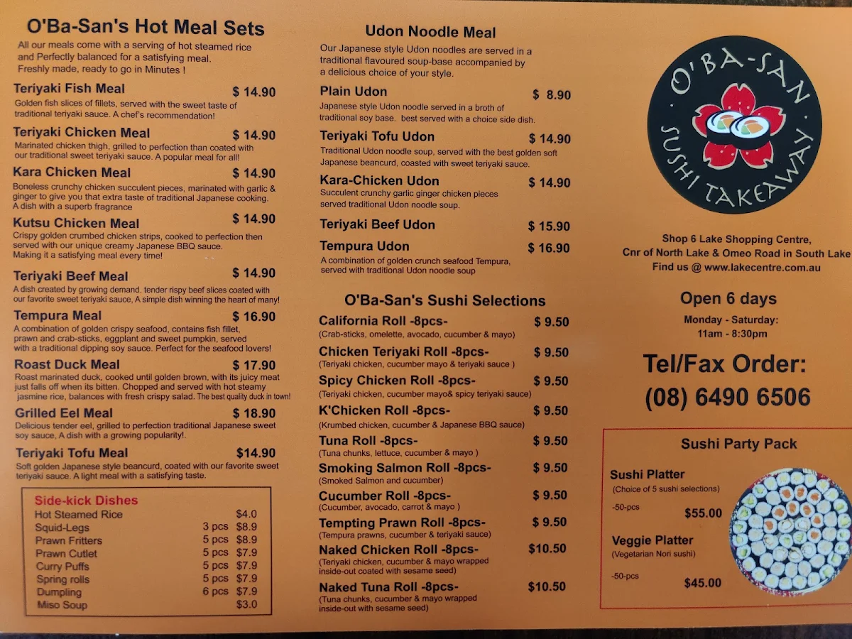 Menu, Noodlers Noodle Bar