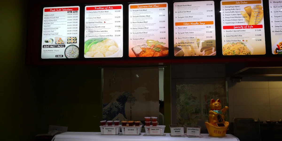 Menu, Noodlers Noodle Bar