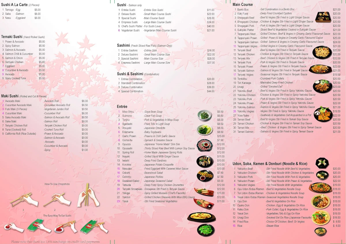 Menu, Kanpai