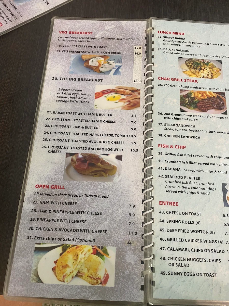 Menu, Bluefire Grill Restaurant