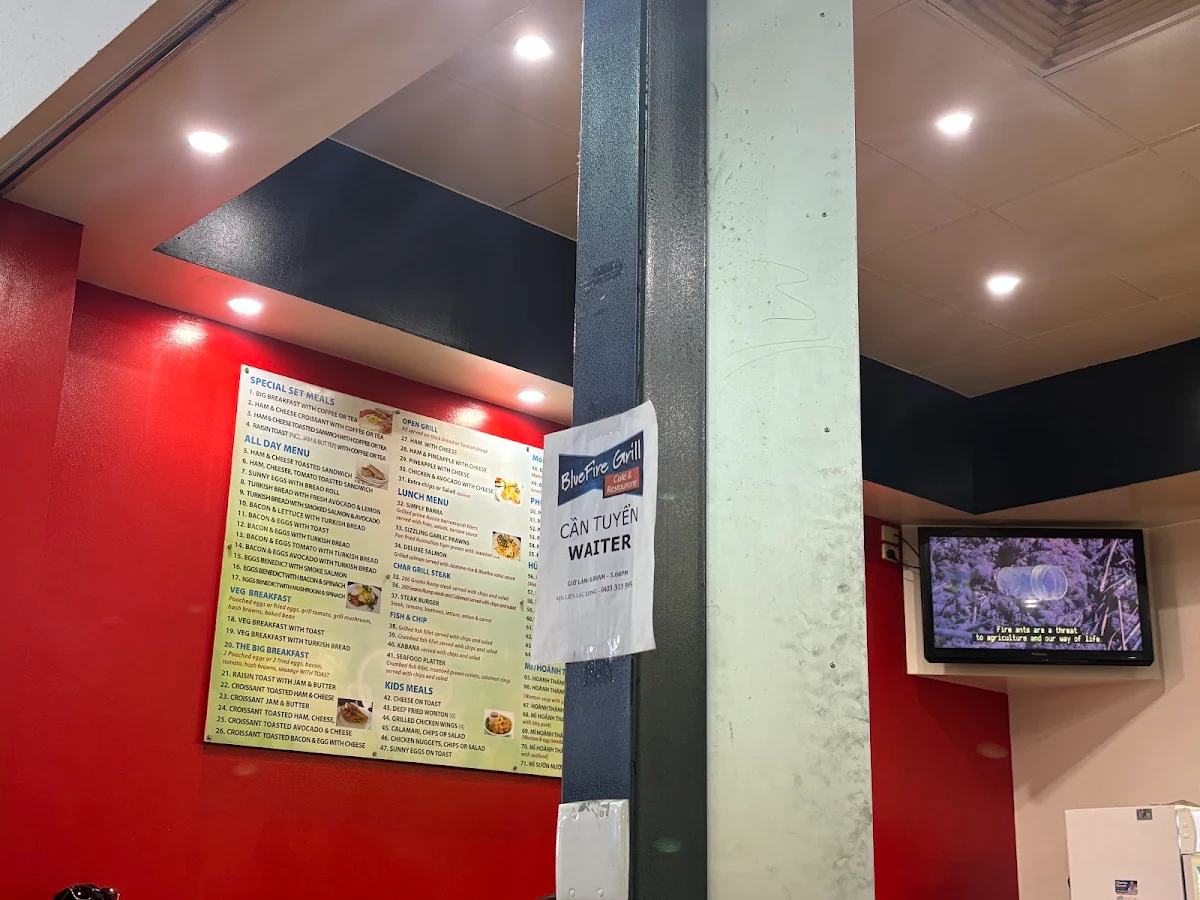 Menu, Bluefire Grill Restaurant