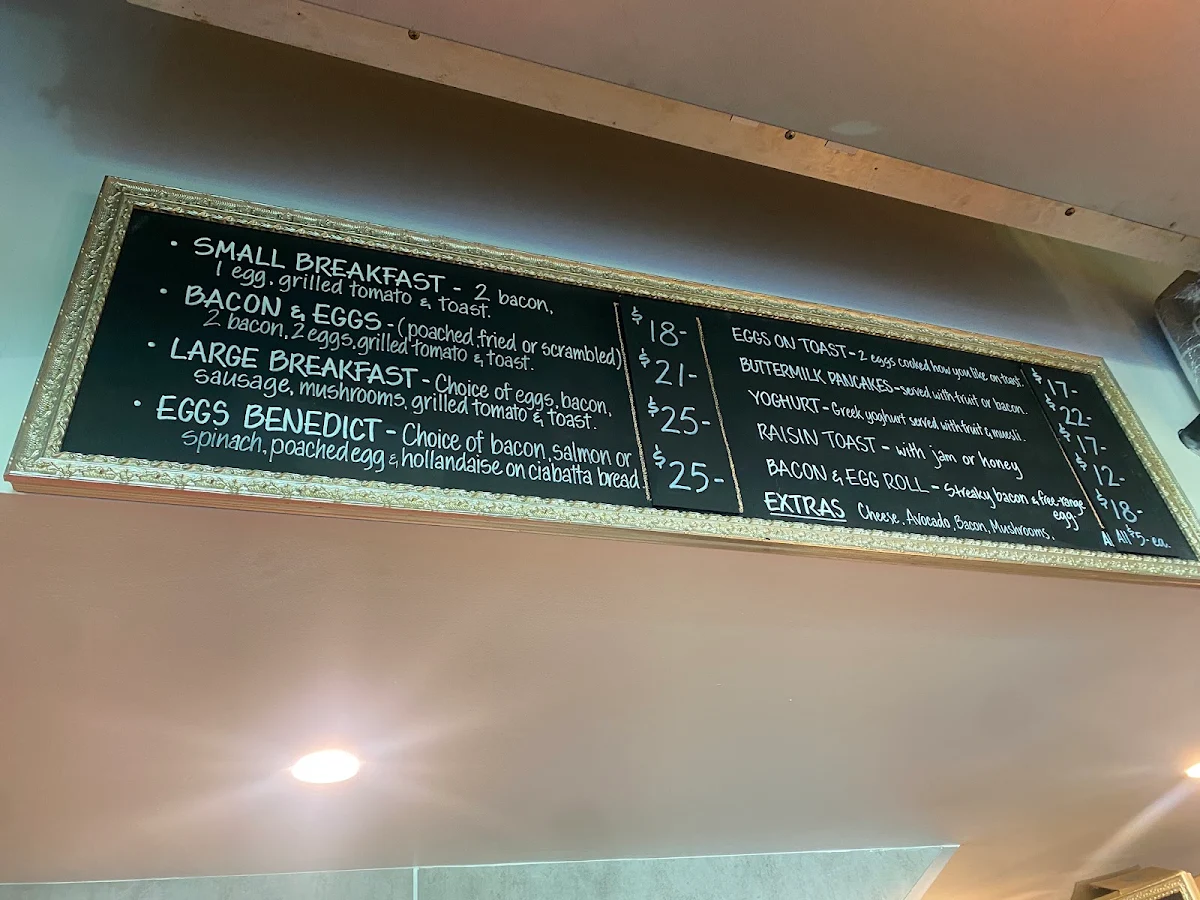 Menu, Odett's Cafe Cairns