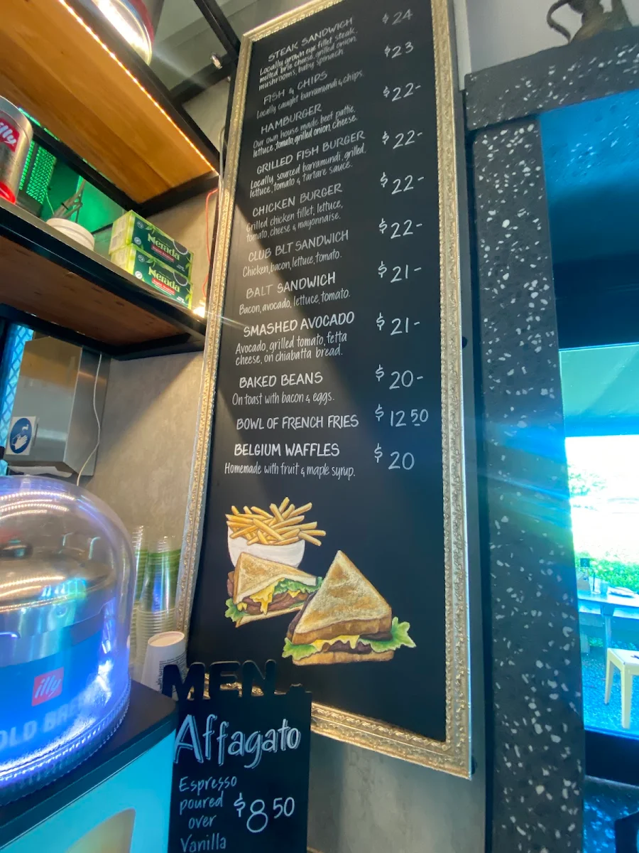 Menu, Odett's Cafe Cairns