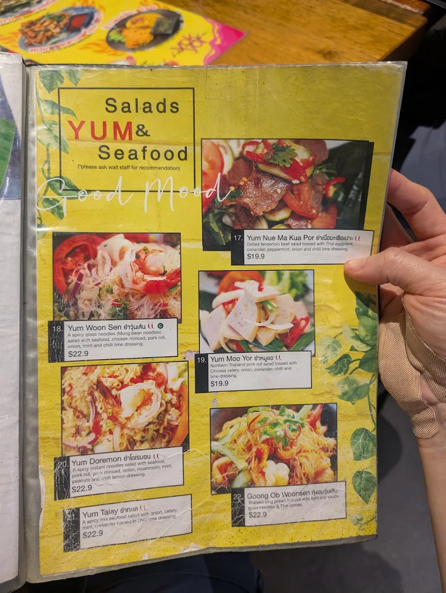 Menu, Yok Yor Thai Food Factory