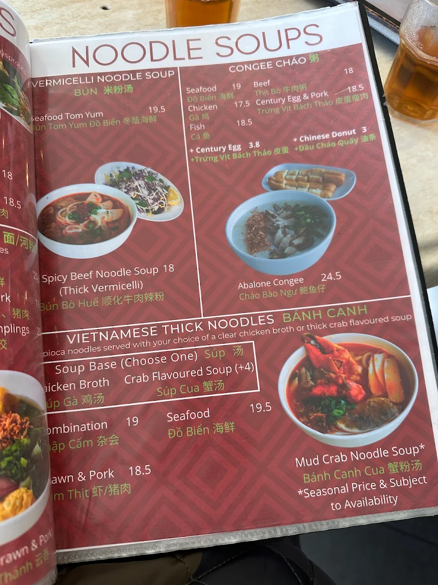 Menu, Minh Ky South Chinese & Vietnamese Restaurant