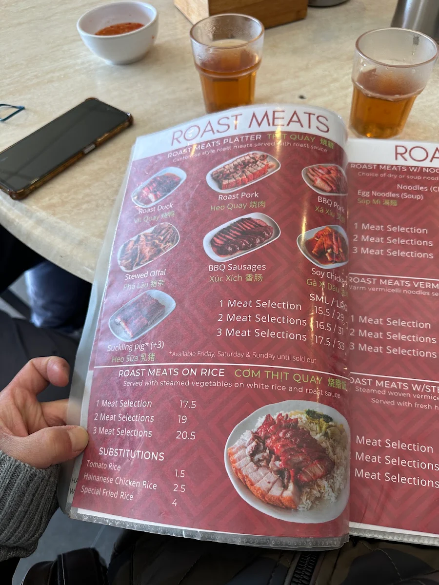 Menu, Minh Ky South Chinese & Vietnamese Restaurant