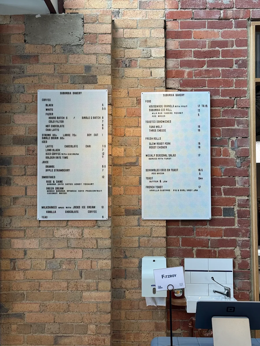 Menu, Suburbia Bakery by Seven Seeds