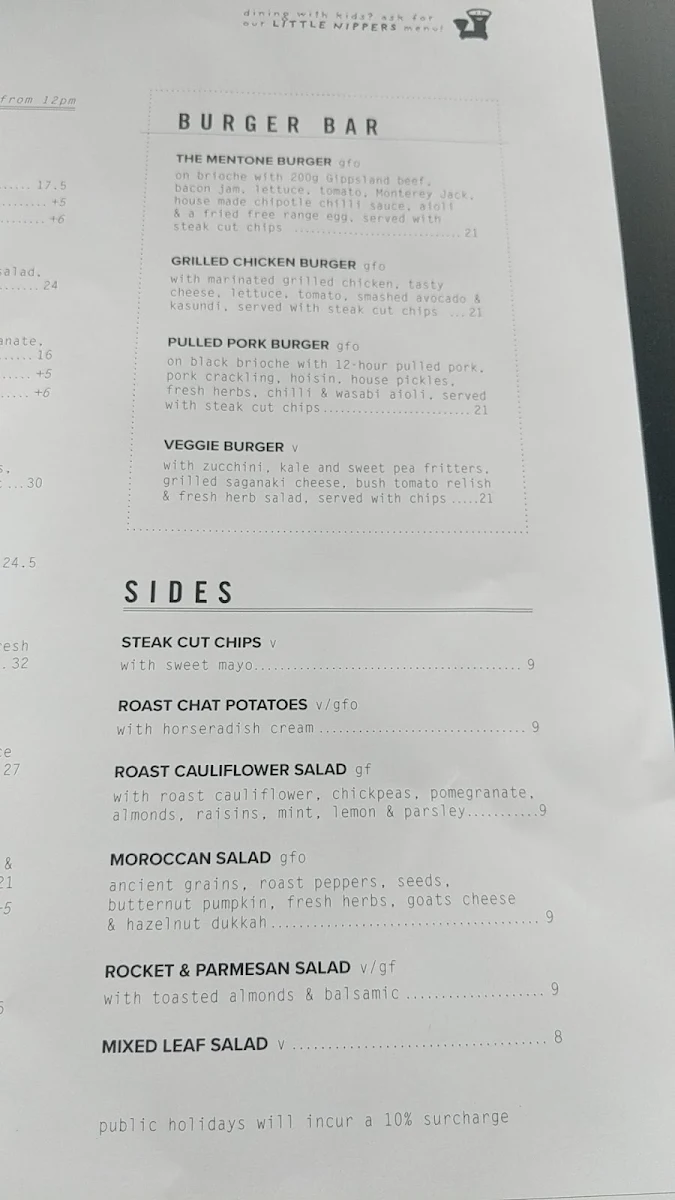 Menu, The Corner Store