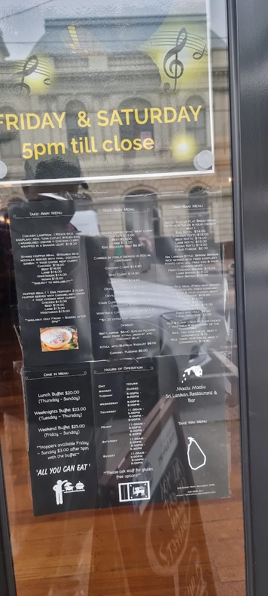 Menu, Maalu Maalu