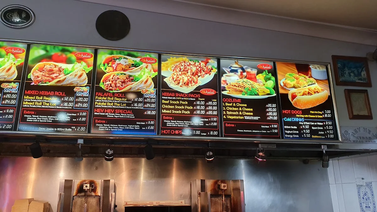 Menu, Hey Hey Kebab