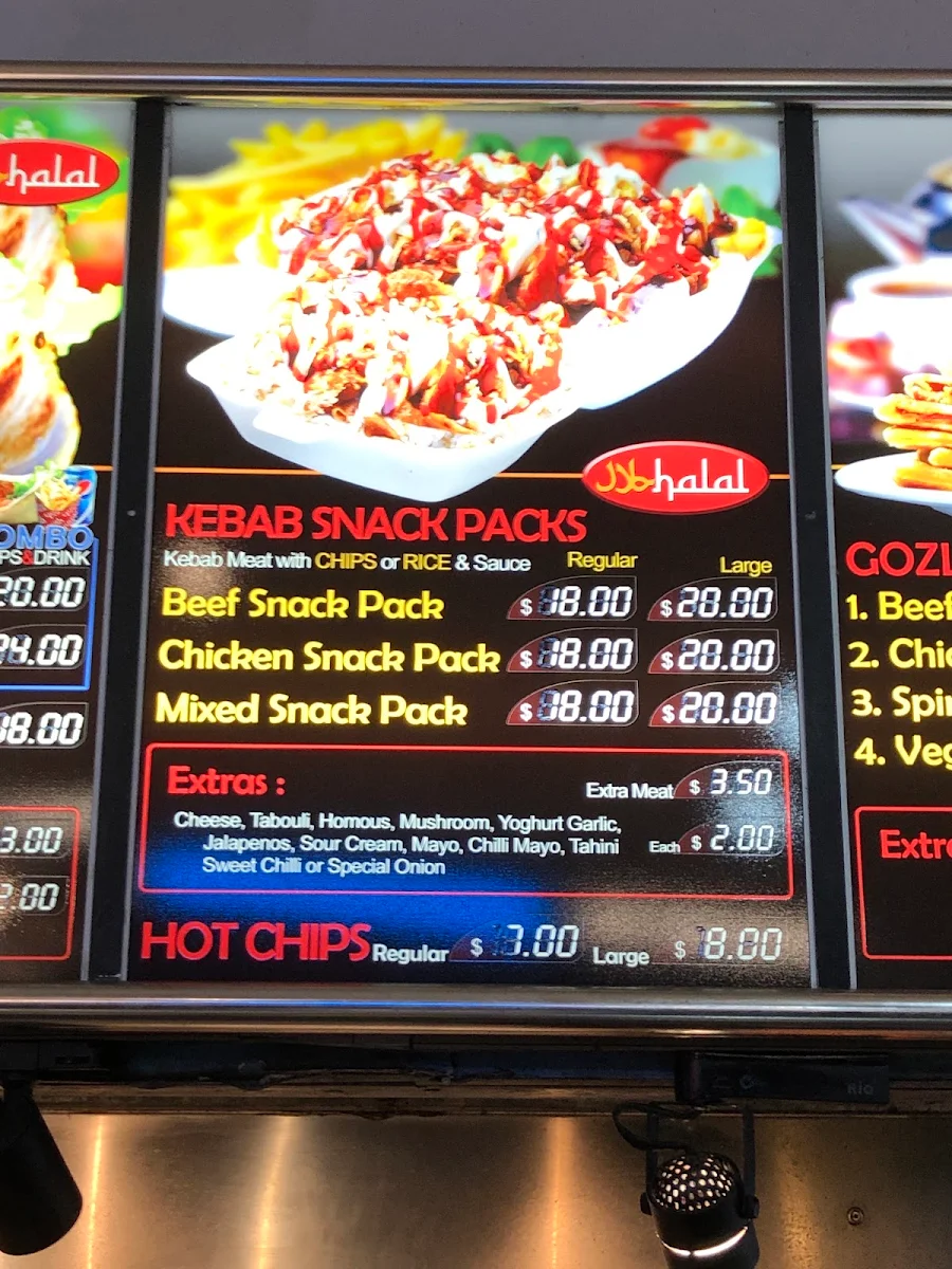 Menu, Hey Hey Kebab