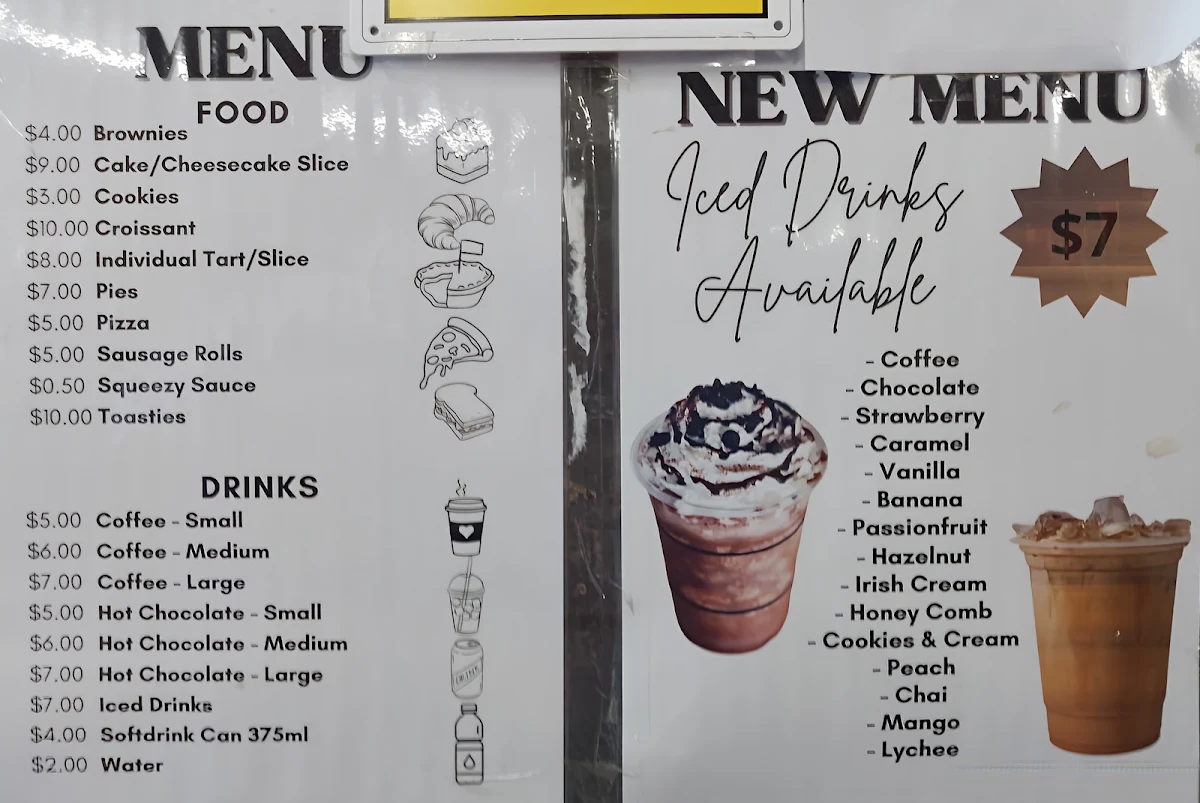 Menu, PICC Coffee and Second Hand Shop