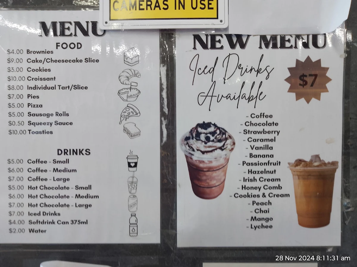 Menu, PICC Coffee and Second Hand Shop