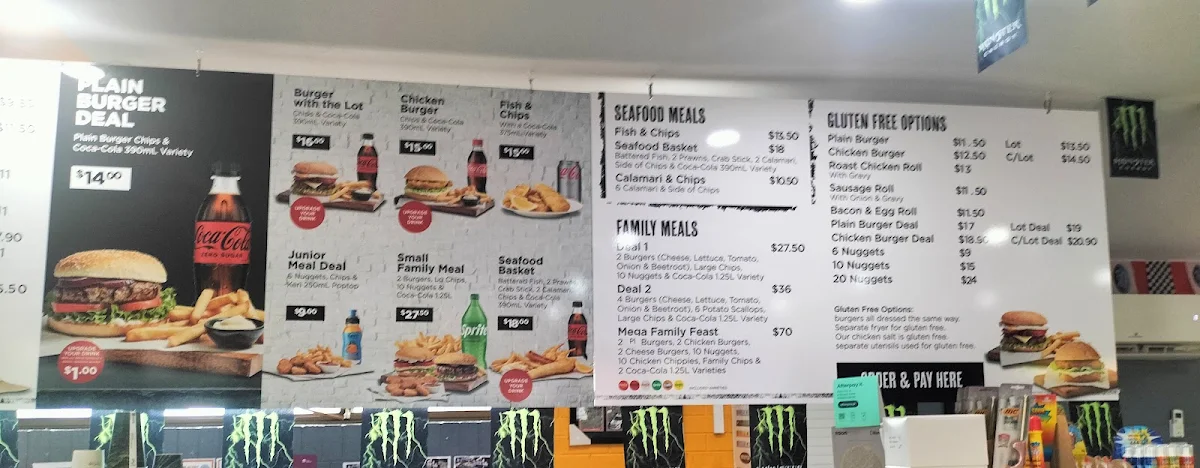 Menu, Panorama Mini Mart & Takeaway South Bathurst