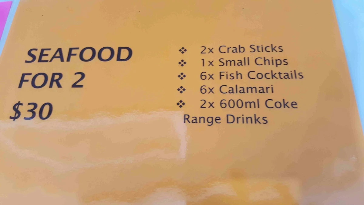 Menu, Panorama Mini Mart & Takeaway South Bathurst