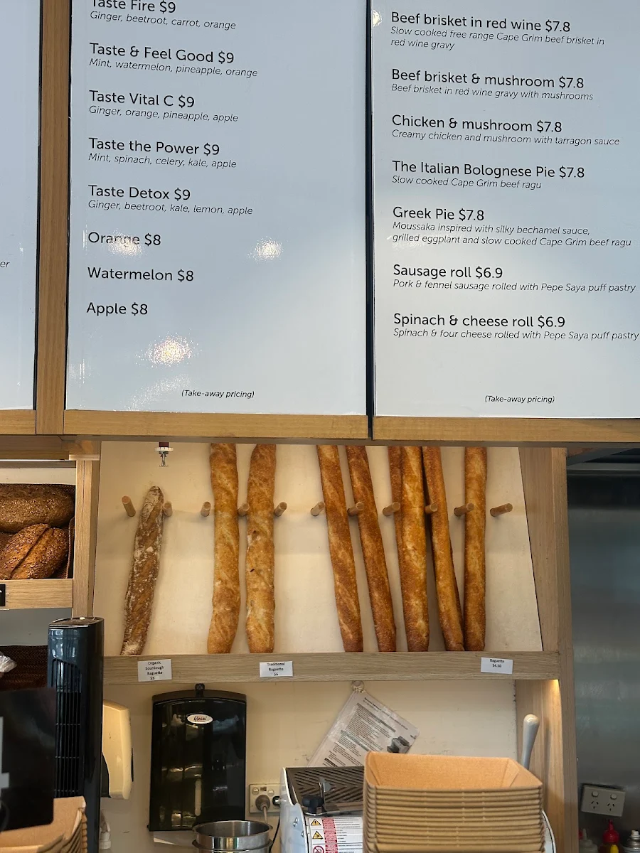 Menu, Taste Baguette