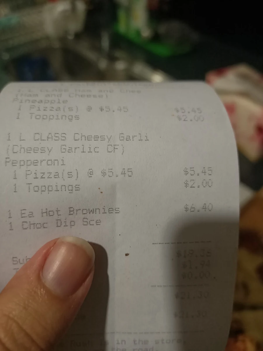 Menu, Domino's Pizza Nambour