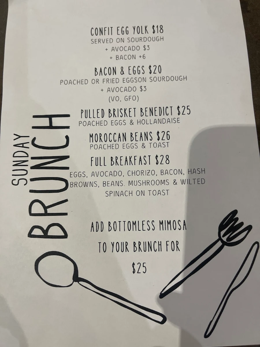 Menu, Hemingway & Co.