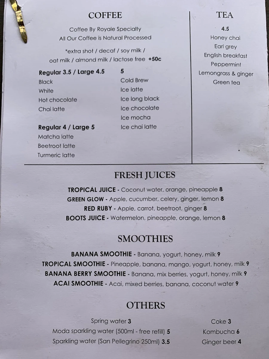 Menu, Bootsdarling