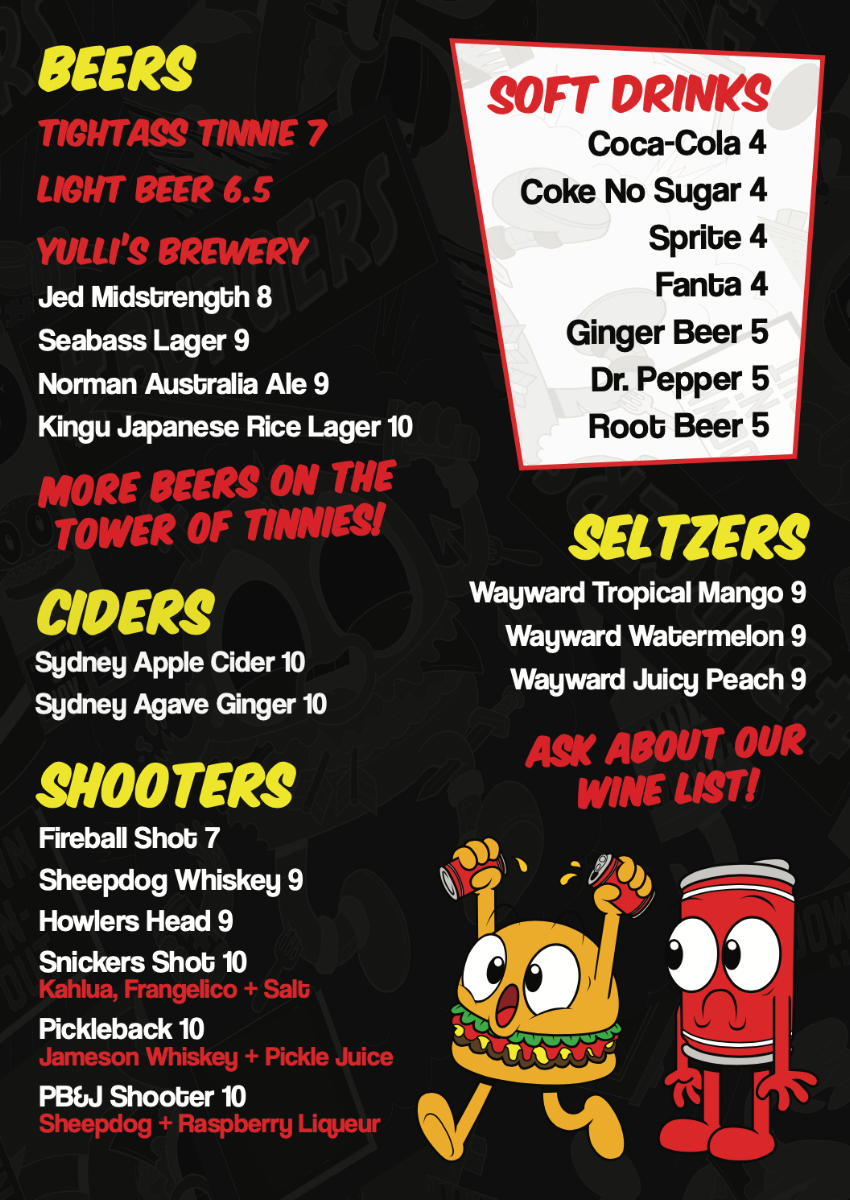 Menu, High N' Dry