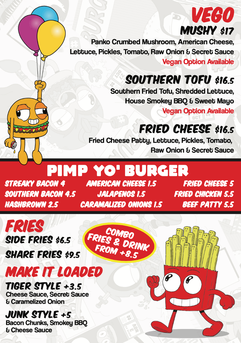 Menu, High N' Dry