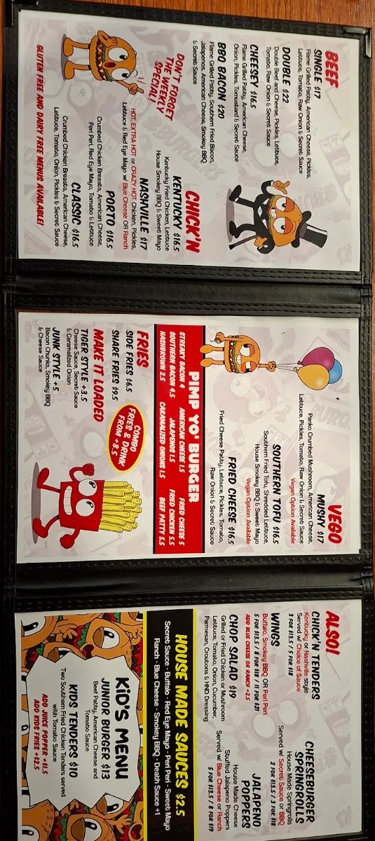 Menu, High N' Dry