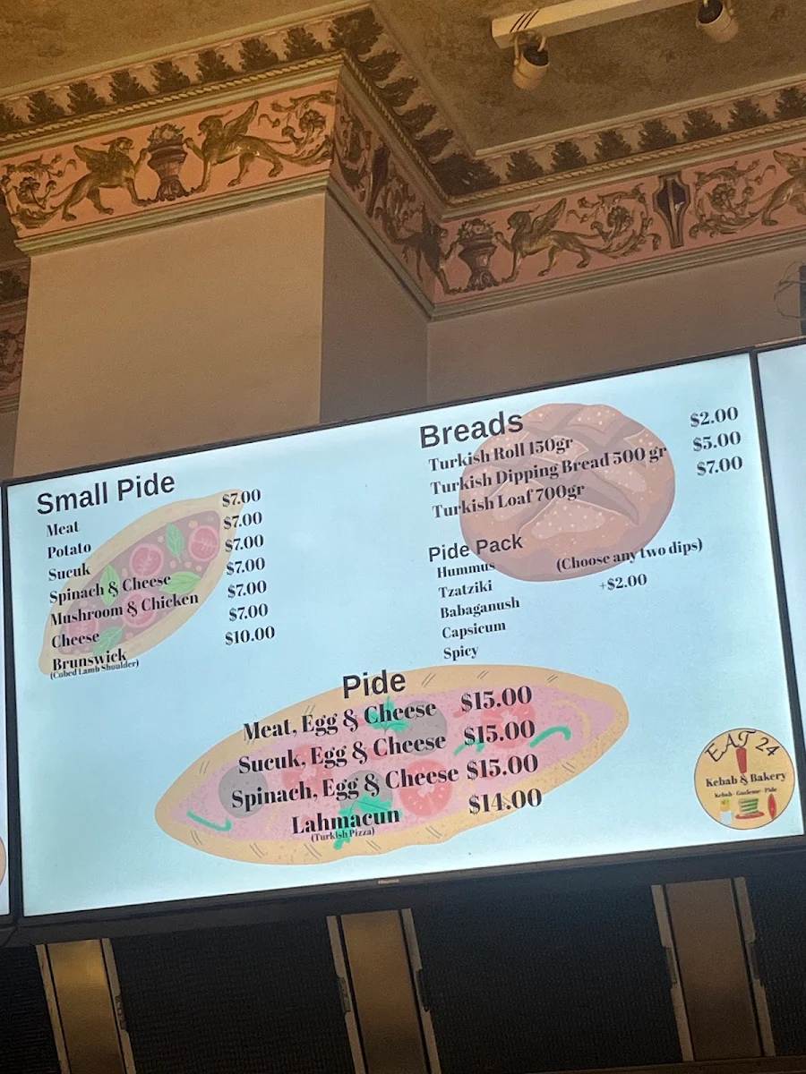 Menu, Eat 24 Kebab&Gozleme