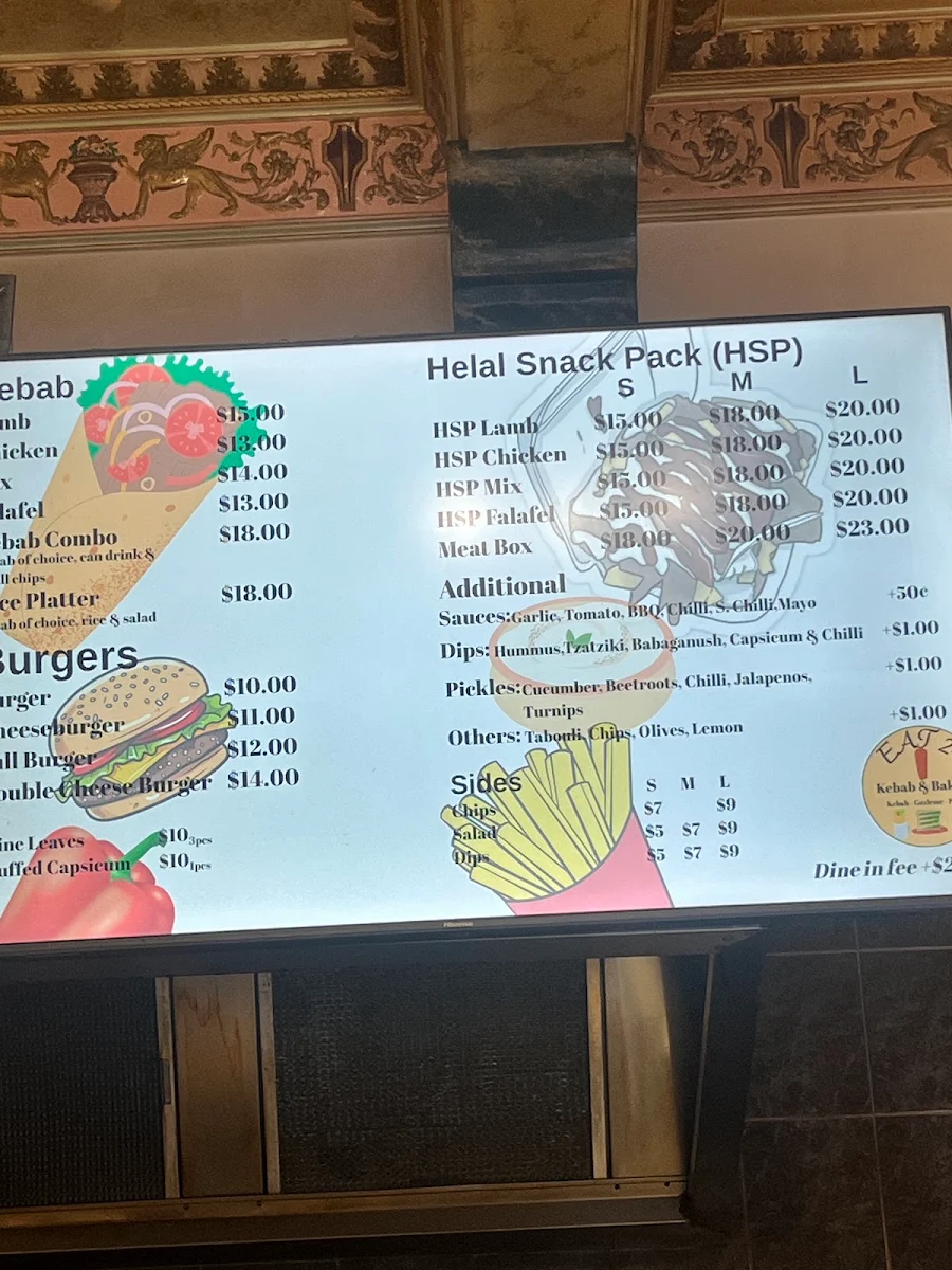 Menu, Eat 24 Kebab&Gozleme