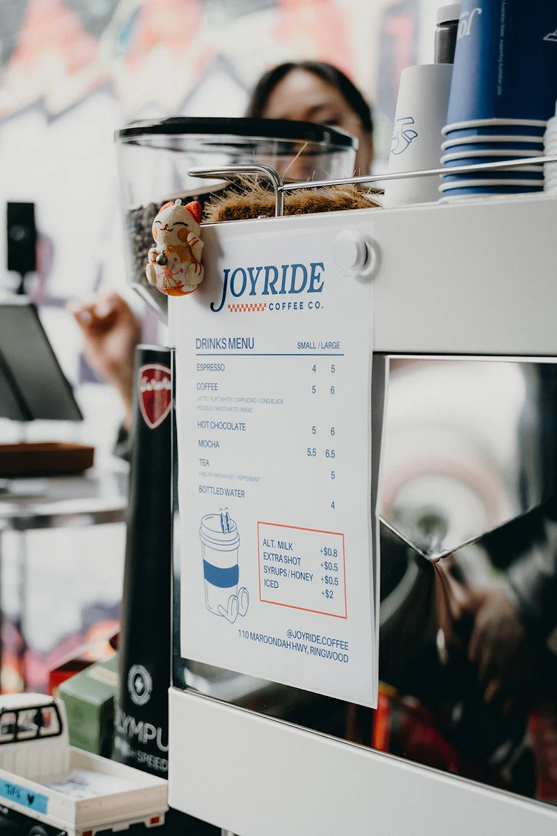 Menu, Joyride Coffee Co.