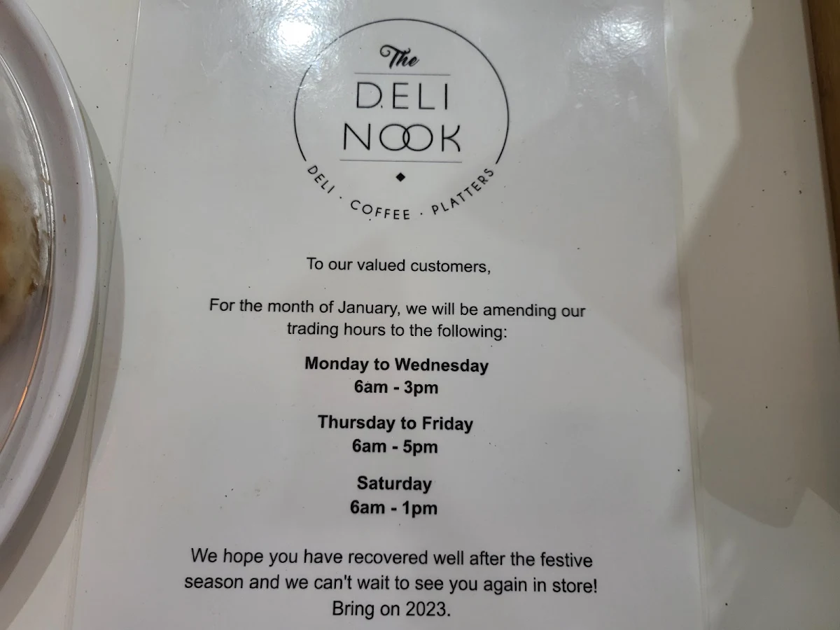 Menu, The Deli Nook