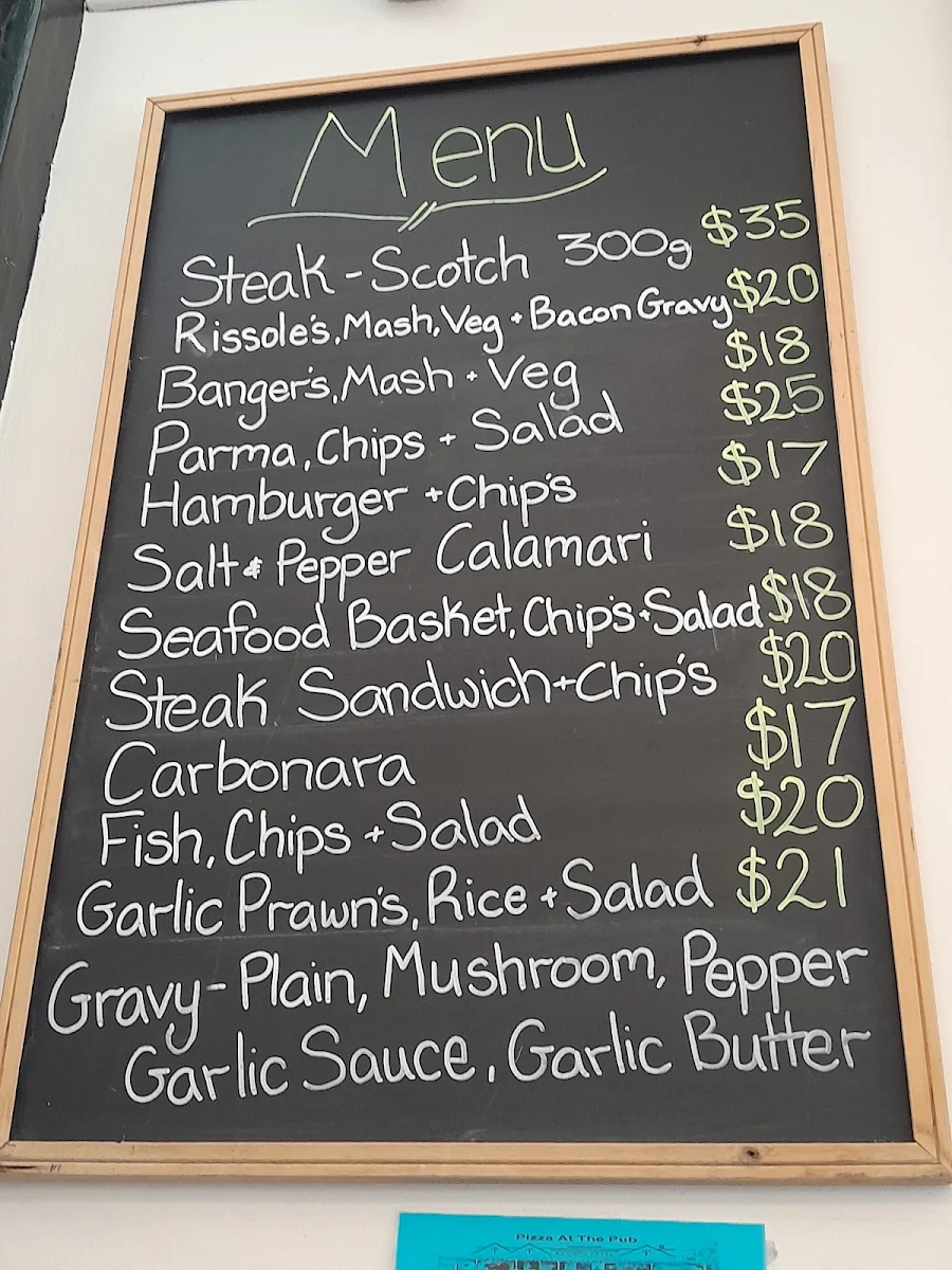 Menu, Linton Railway Hotel - 120yo Country Pub 25 mins from Ballarat