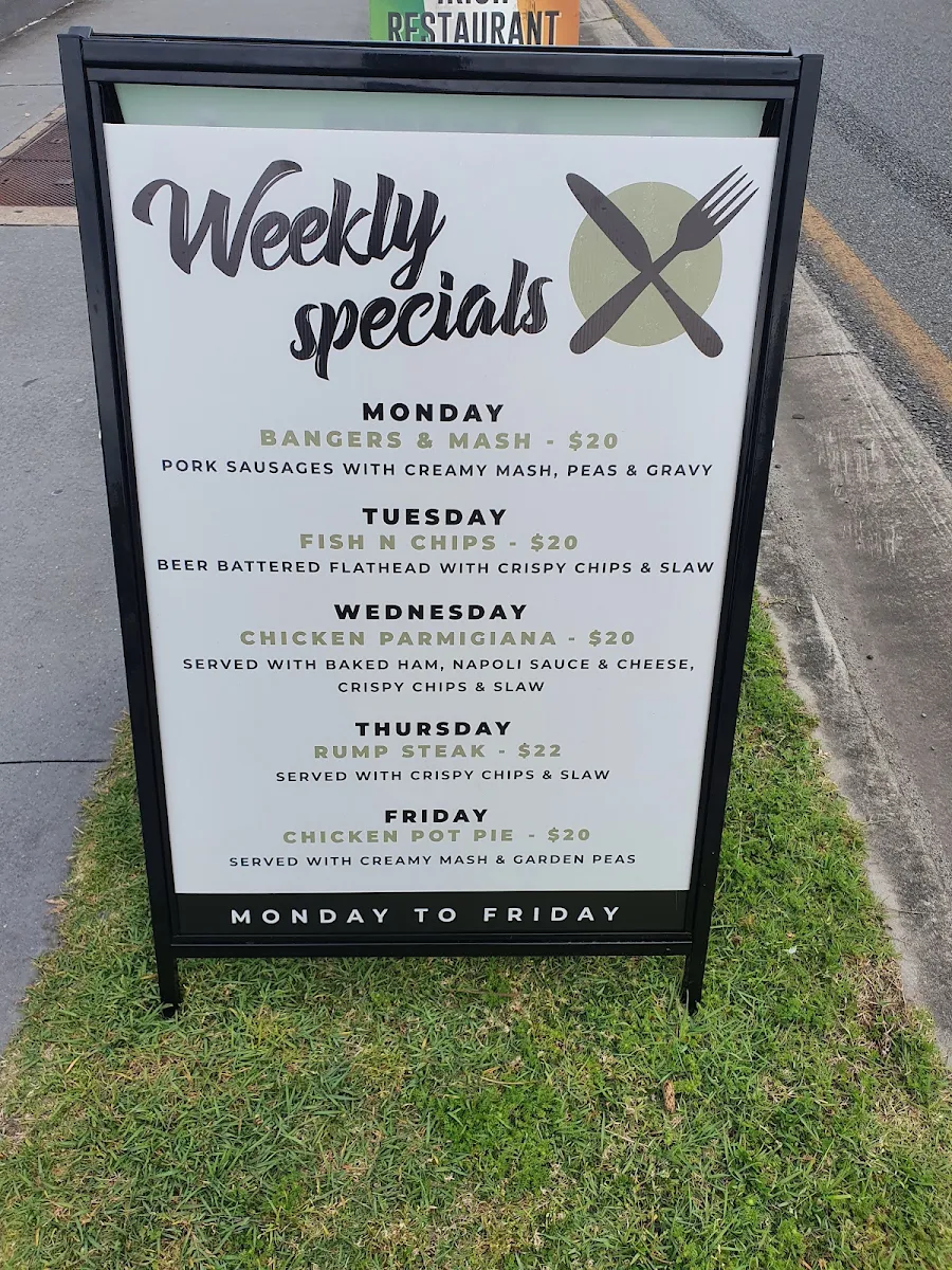Menu, D'Arcy Arms