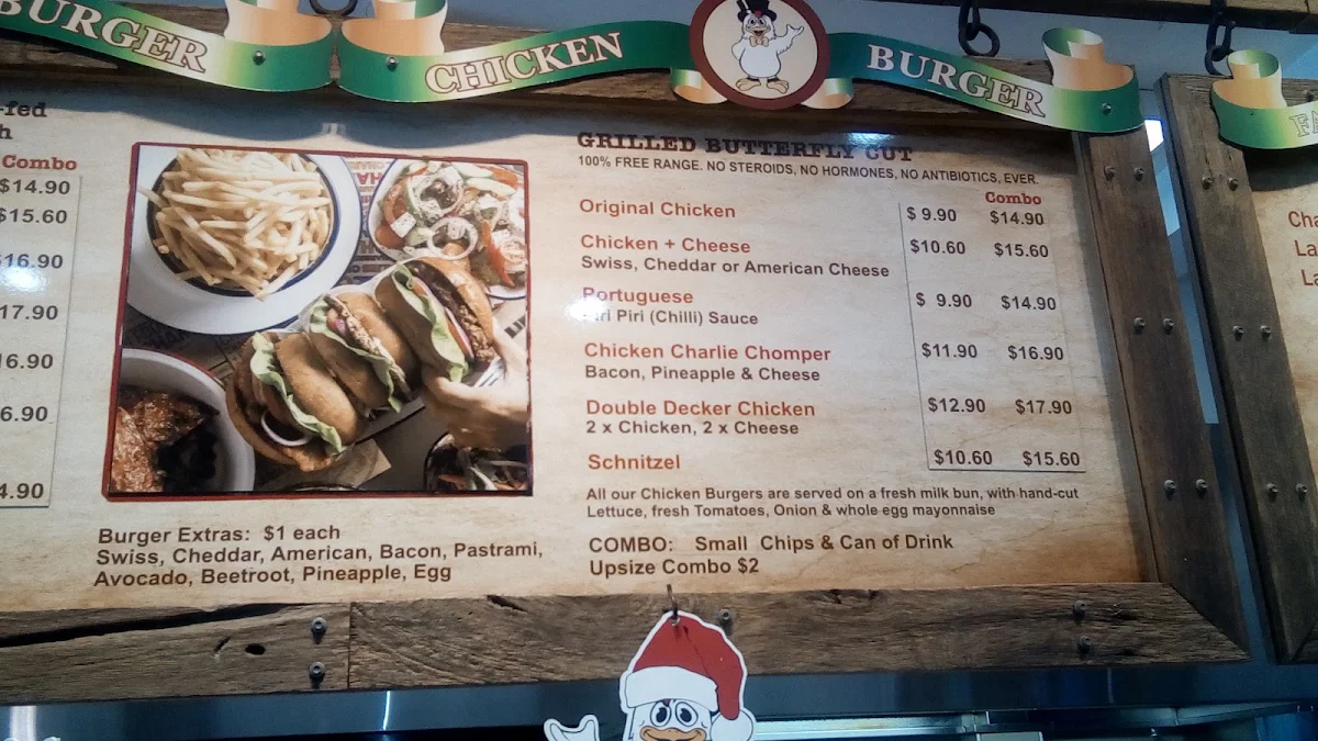 Menu, Chargrill Charlie's St Ives