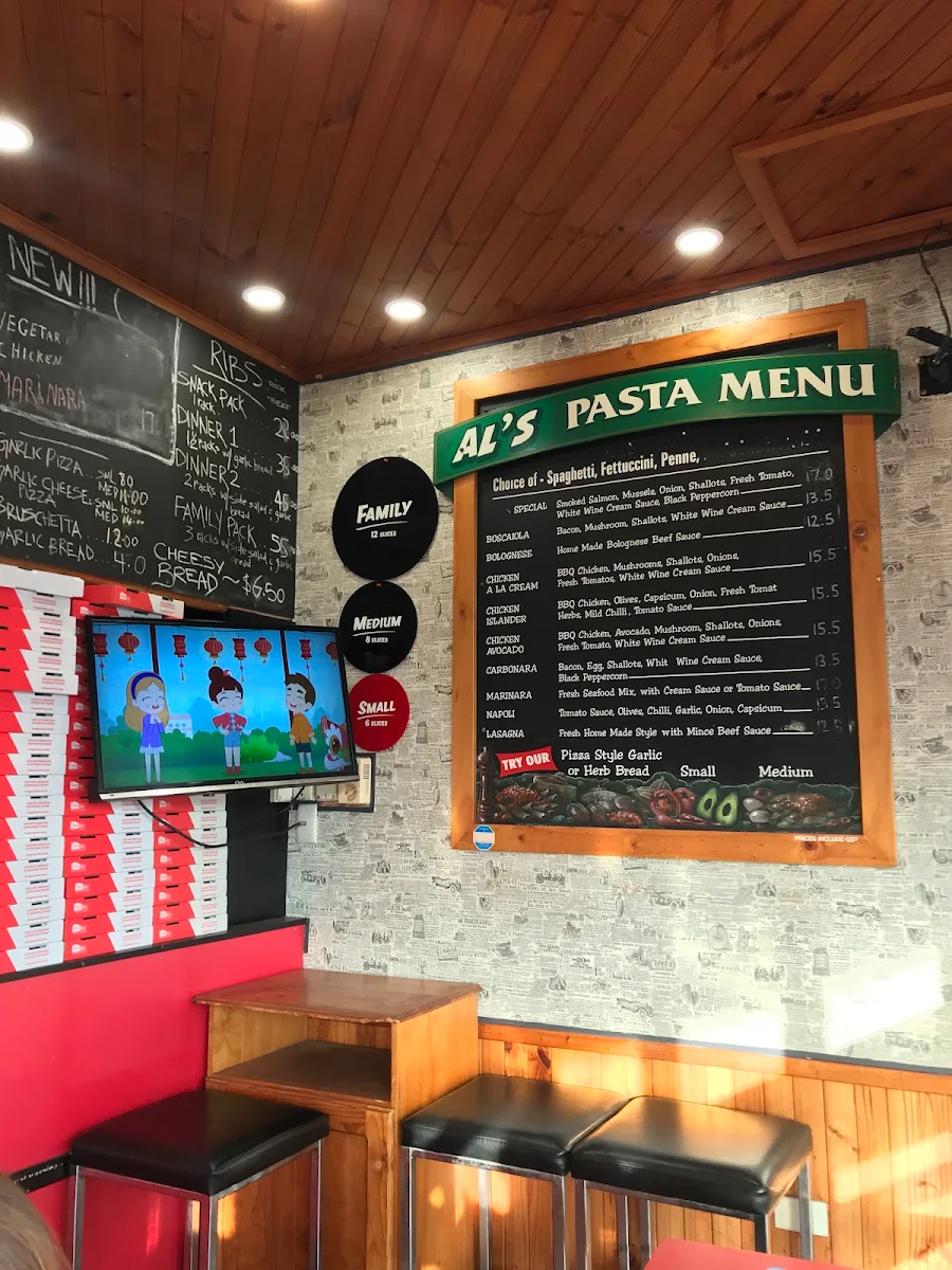 Menu, Al's Pizza Pasta & Ribs