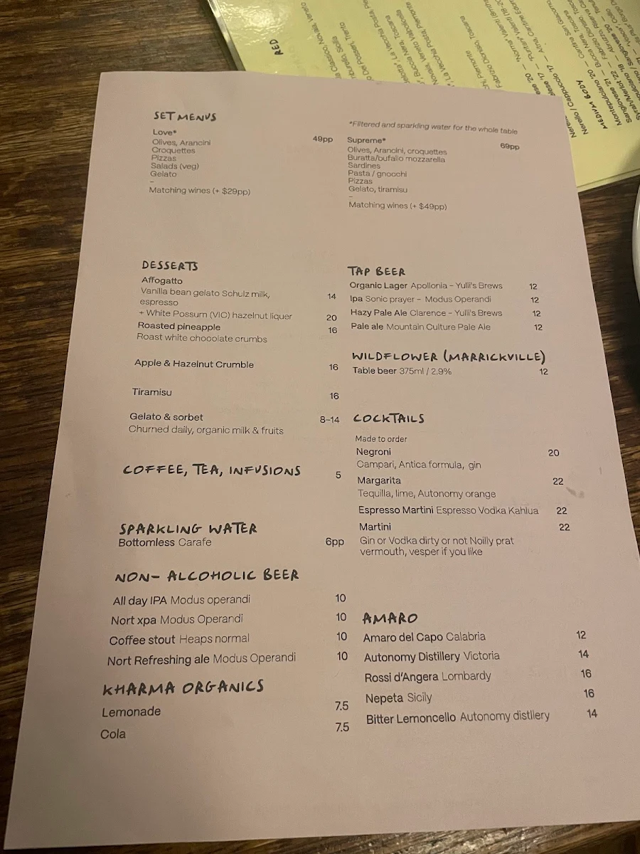 Menu, Love Supreme