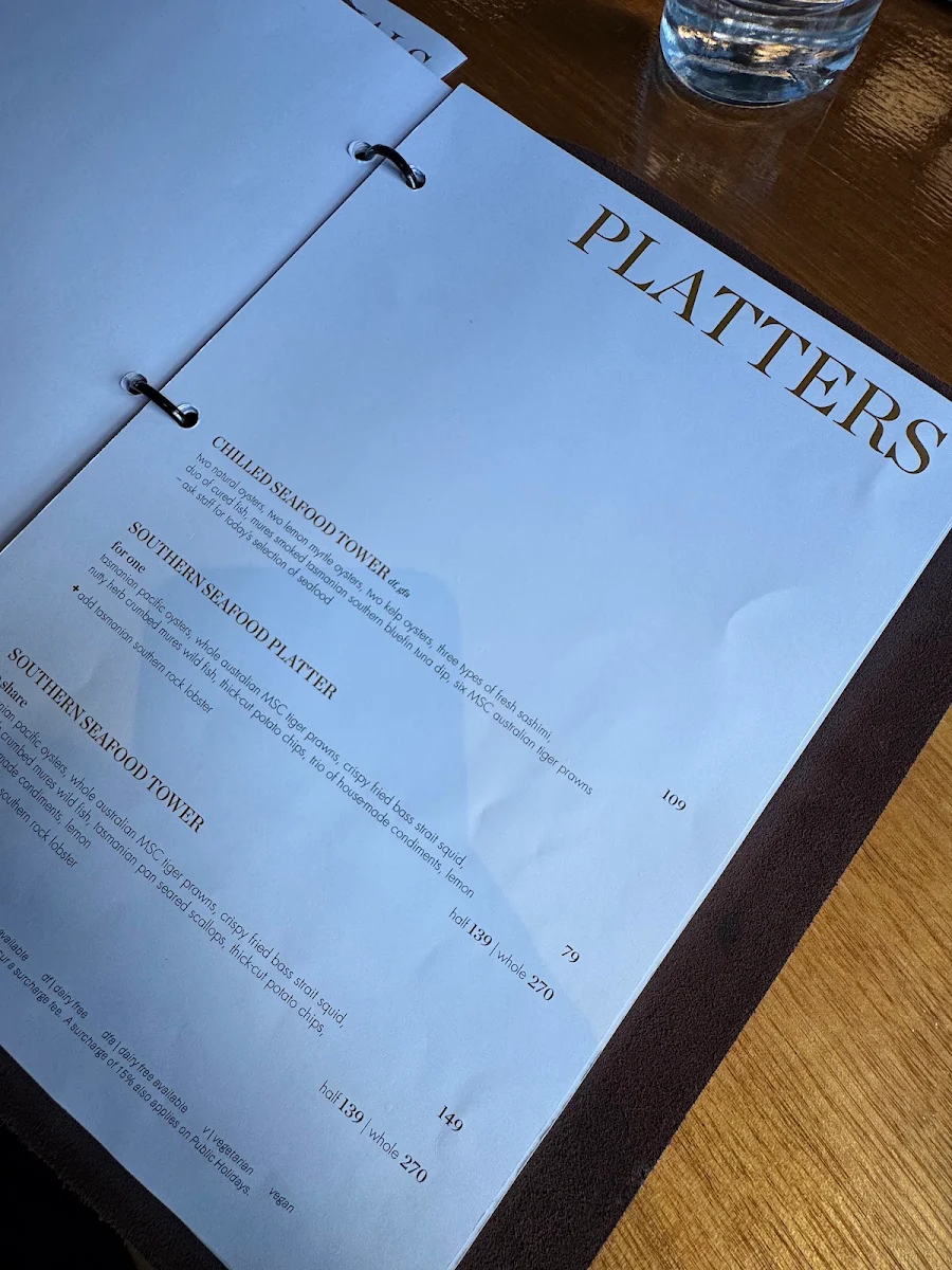 Menu, Mures Upper Deck