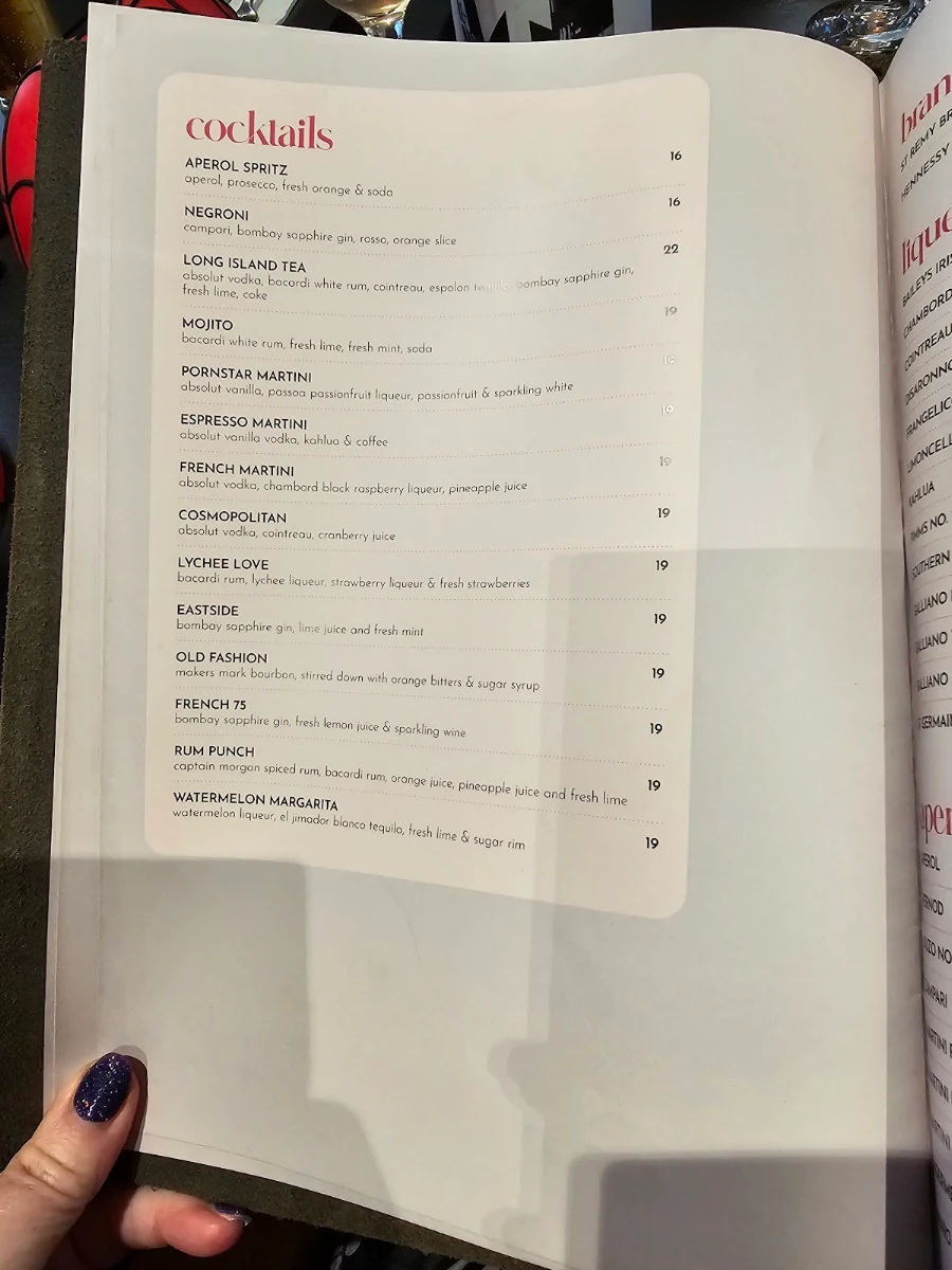 Menu, Pink Hill Hotel Bistro