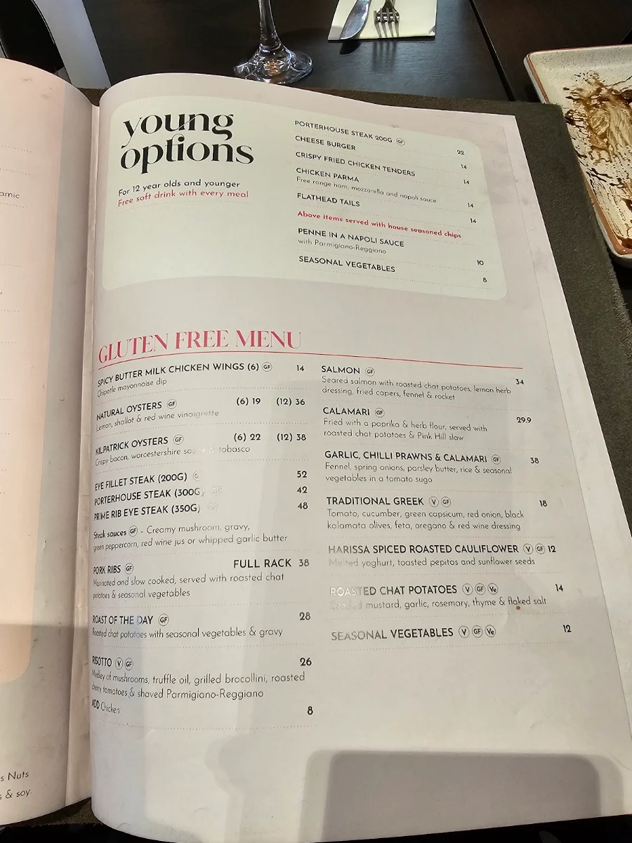 Menu, Pink Hill Hotel Bistro